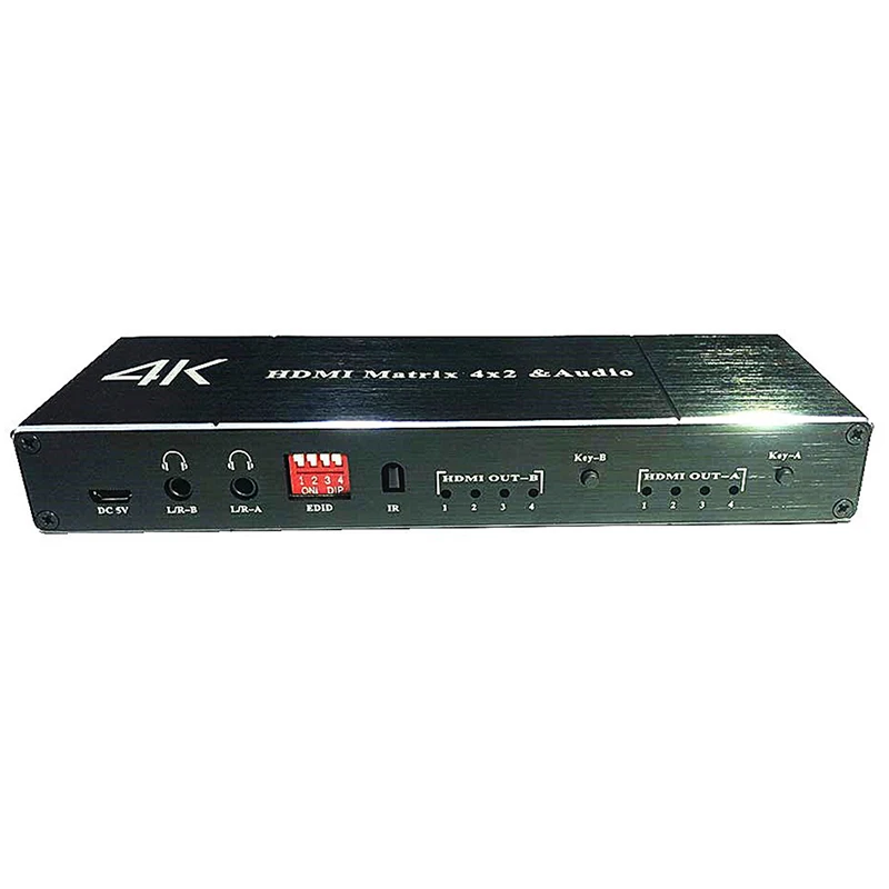 2.0 HDMI Matrix 4x2 4K HDR Stikalo za Ločevanje 4 V 2 Out Optical SPDIF + 3.5 mm Audio Jack Extractor HDMI Preklopnik