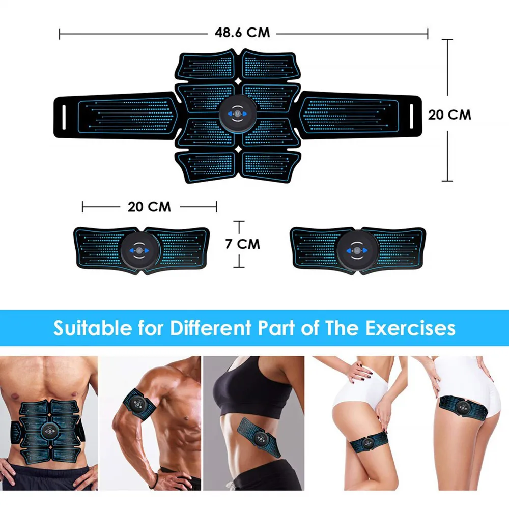 Polnilna EMS Trebušne Mišice Stimulator Trener ABS Electrostimulation Fitnes Massager Telovadnici Roko Trebuha Mišične Vadbe
