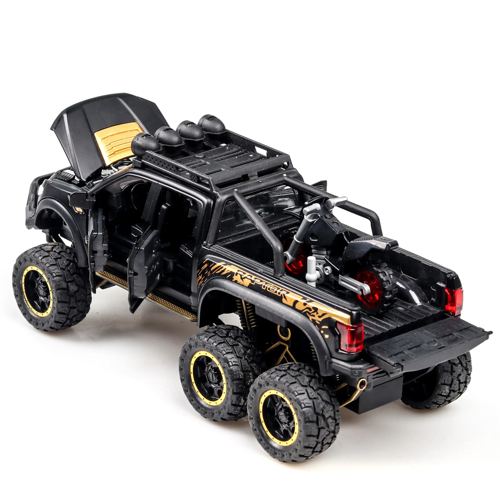 Otroška igrača zlitine model za off-road vozila, Z zvočnimi in svetlobnimi lahko odprtih vrat Potegnite nazaj motornih igrača avto