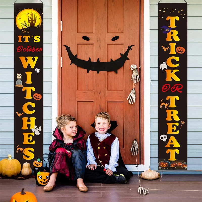Halloween Trik ali Zdravljenje Banner je Čarovnice Visi Verandi Prijavite Banner za noč Čarovnic Vrata Vrt Doma Stranka Odlikovanja