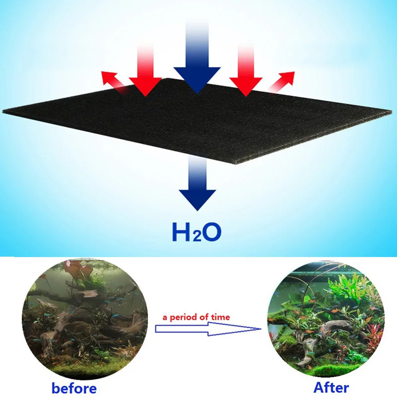 Gospodarske Fish Tank Filter Biokemične Goba Akvarij Black Bombaža, Pene, Ki Omogoča Kolonizacija Nitrifikacijskih Bakterij