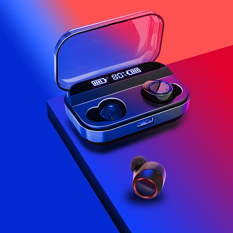 TWS 5.0 Hi-fi Brezžične Slušalke Bluetooth Slušalke, Baterije, LED Zaslon na Dotik za Nadzor Čepkov Polnilnik Najnovejši za telefon
