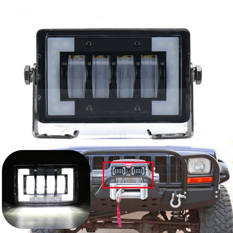 LED delovna Luč s DRL Black LED 48W 5Inch Vožnje lightbar z Nosilcem Offroad Svetilke za Jeep Wrangler 4x4 4WD Tovornjaki
