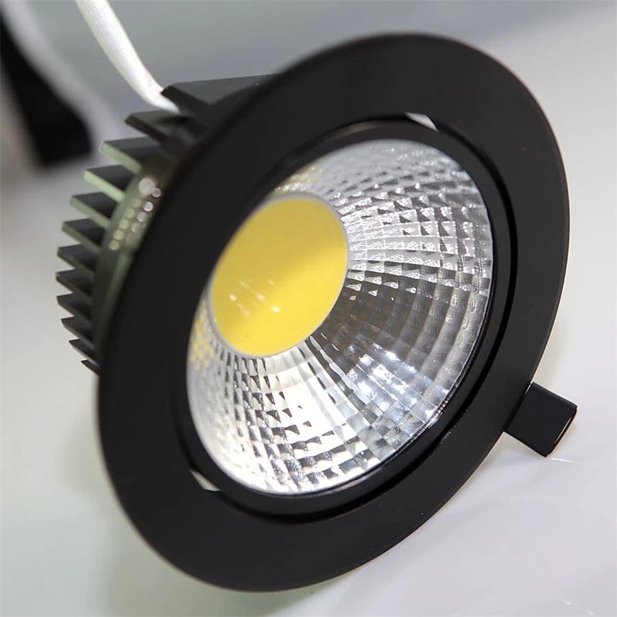 10 X Črnega telesa 12W COB LED Downlight, Topla Bela, Cool White, Vgrajena LED Navzdol Svetlobe 12W LED Razsvetljave v Zaprtih prostorih Brezplačna Dostava