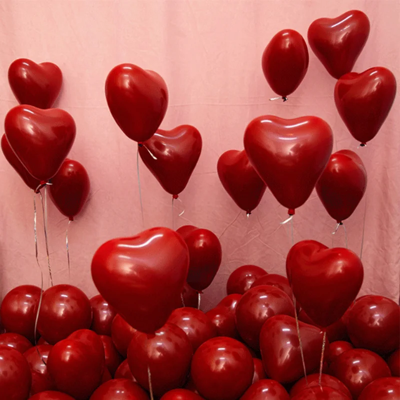 10pcs Rdeče Srce Latex Baloni Kakovosti Srce Ljubezni Obliko Balon za Poroko Obletnice, Valentinovo Rojstni dan Odlikovanja