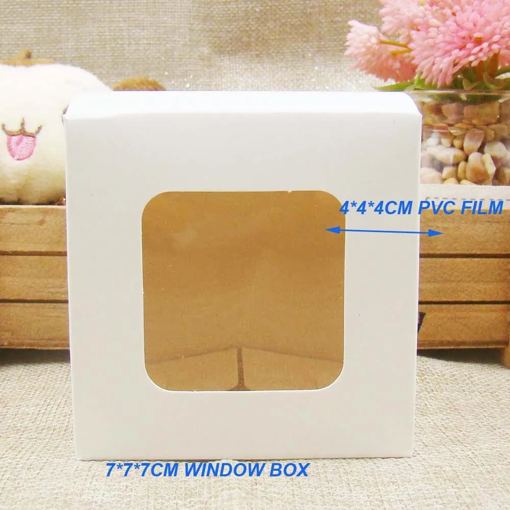 5x5x5cm bela darila pckage in prikazno polje z jasno pvc okna papir poroka/sladkarije korist okno pakiranje polje