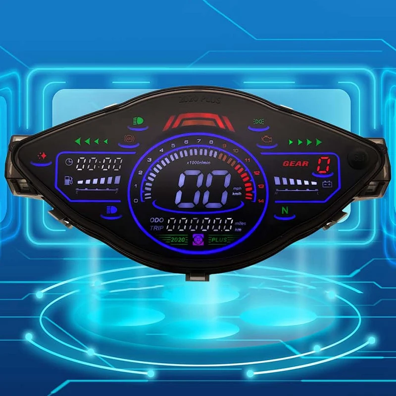 Univerzalno motorno kolo LCD Digitalni merilnik Hitrosti Odemeter Meter merilnik vrtljajev Merilnik za 1,2,4 Jeklenke Meter