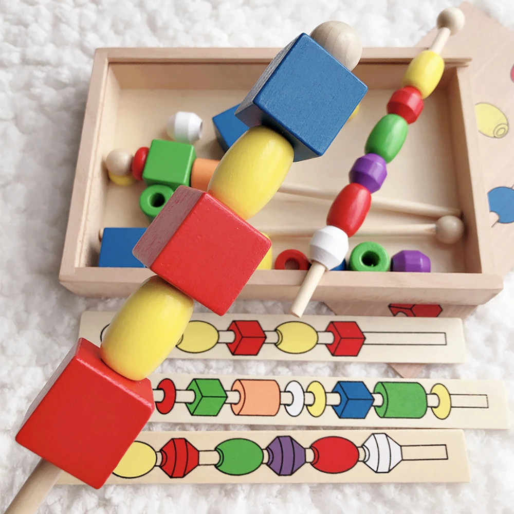 Lesene Noge Zaporedje Nastavite Blok Igrača Prenosni otrok Otrok Montessori Materiali Izobraževalne Igrače za ugotavljanje sposobnosti Za Otroka