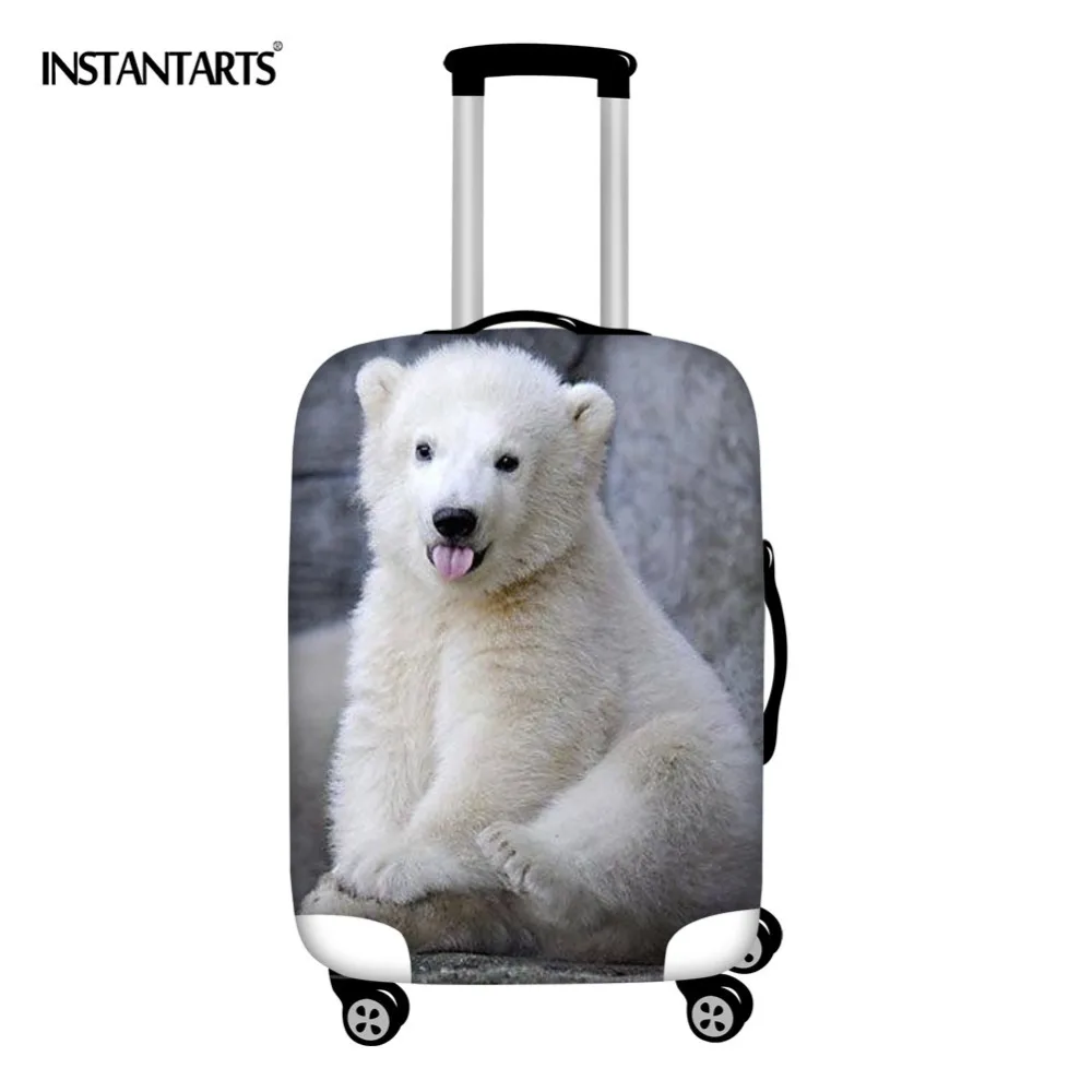 INSTANTARTS Polarni medved 3D, Živali, Tiskanje Potovalne Prtljage, Prevleke za 18-30 Palčni Zadrgo Prah, Dež Spandex Vozička Kovček Pokrov