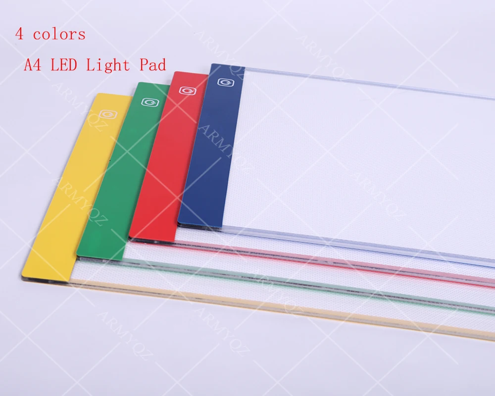 4 barve, Tanko A4, LED Luči Pad Umetnik primerjalni Tabeli Grafike za Risanje svetlobe Pad Diamond Slikarstvo Vezenje Orodja