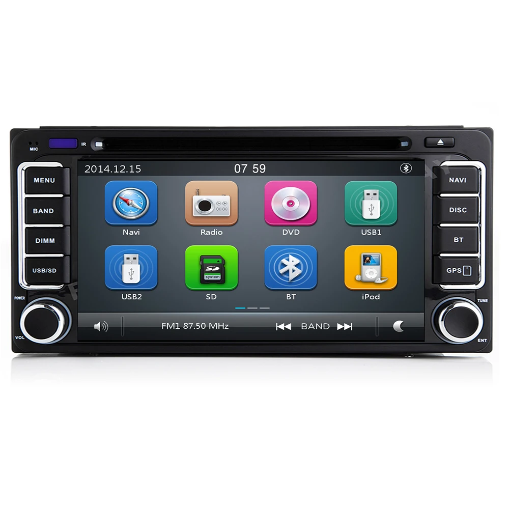 2 DIN Universal Radio Avto Nav GPS stereo Za Toyota Corolla Camry Prado RAV4 Hilux VIOS zemljevidi DVD kamere