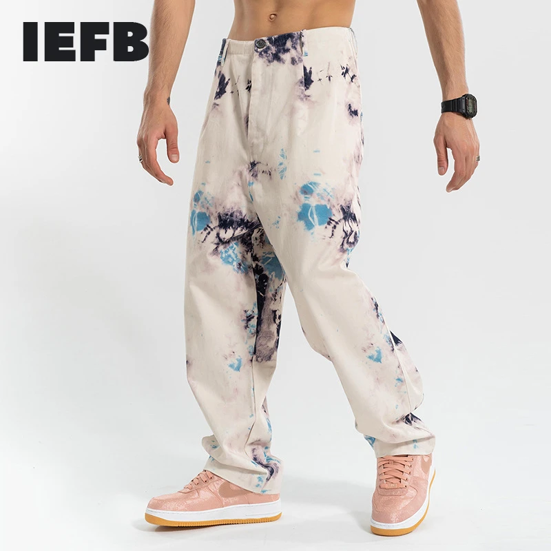 IEFB /moška oblačila die barvana jeans pomlad 2021 nov modni multi-color ink-brizganjem moških hlač 9Y3860