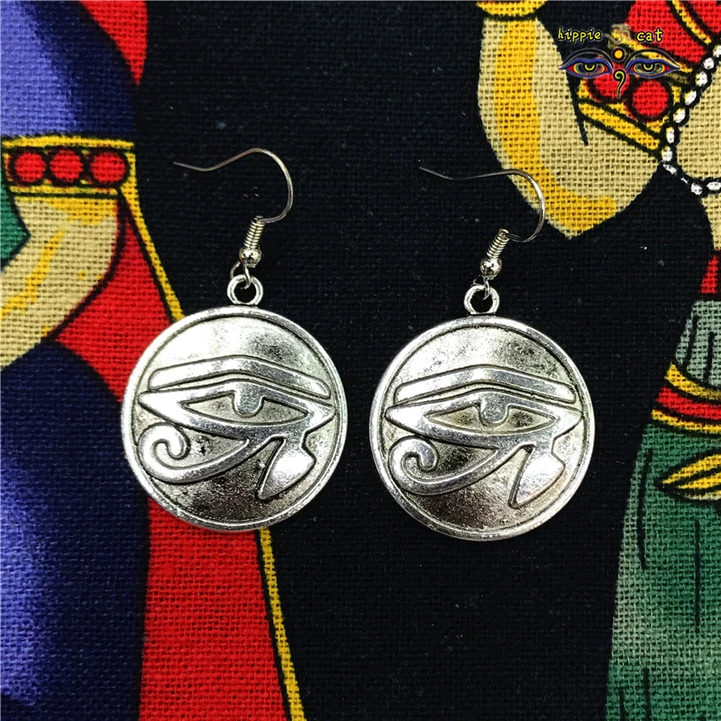 Egipta In Indije Plemenski Nakit Oči Horus Antique Silver Uhan Egiptovske Ženske Retro Ročno izdelan Nakit