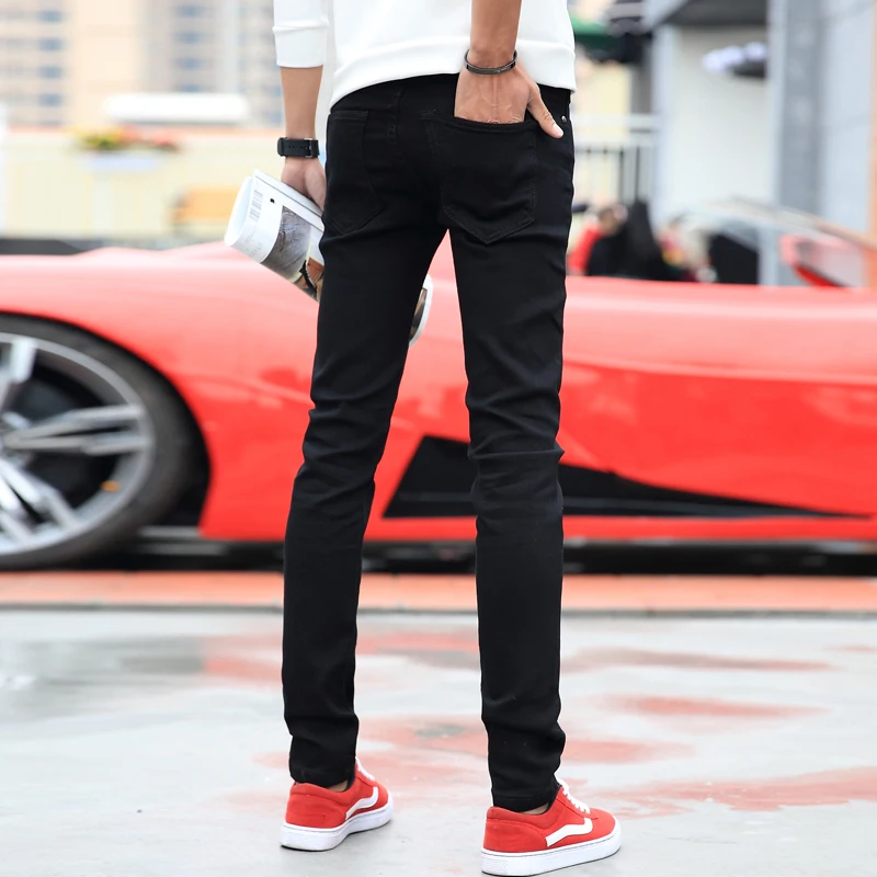 Črna Mens Jeans 2020 Nov Modni Priložnostne Traper Hlače Najstniki, Ki Najbolj Vroče Drobno Pecivo Priljubljenih Velikost 28-36 Sopihanje