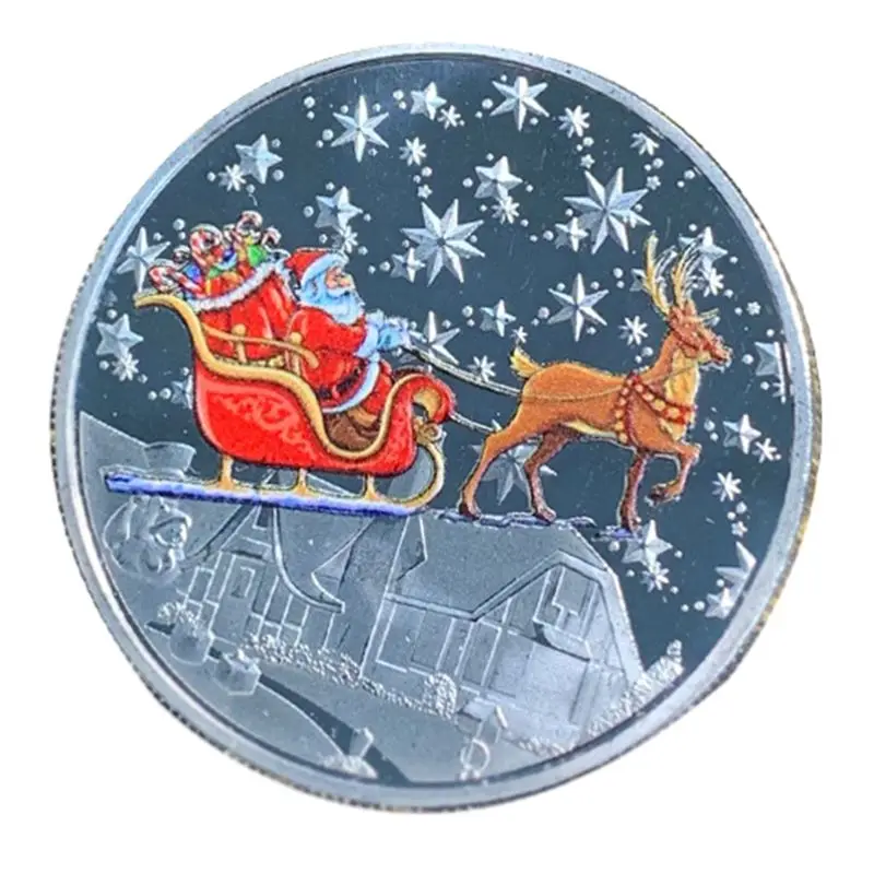 2020 Barva Božič Santa Claus Spominski Kovanec S Spominki Zbirateljske Umetnosti