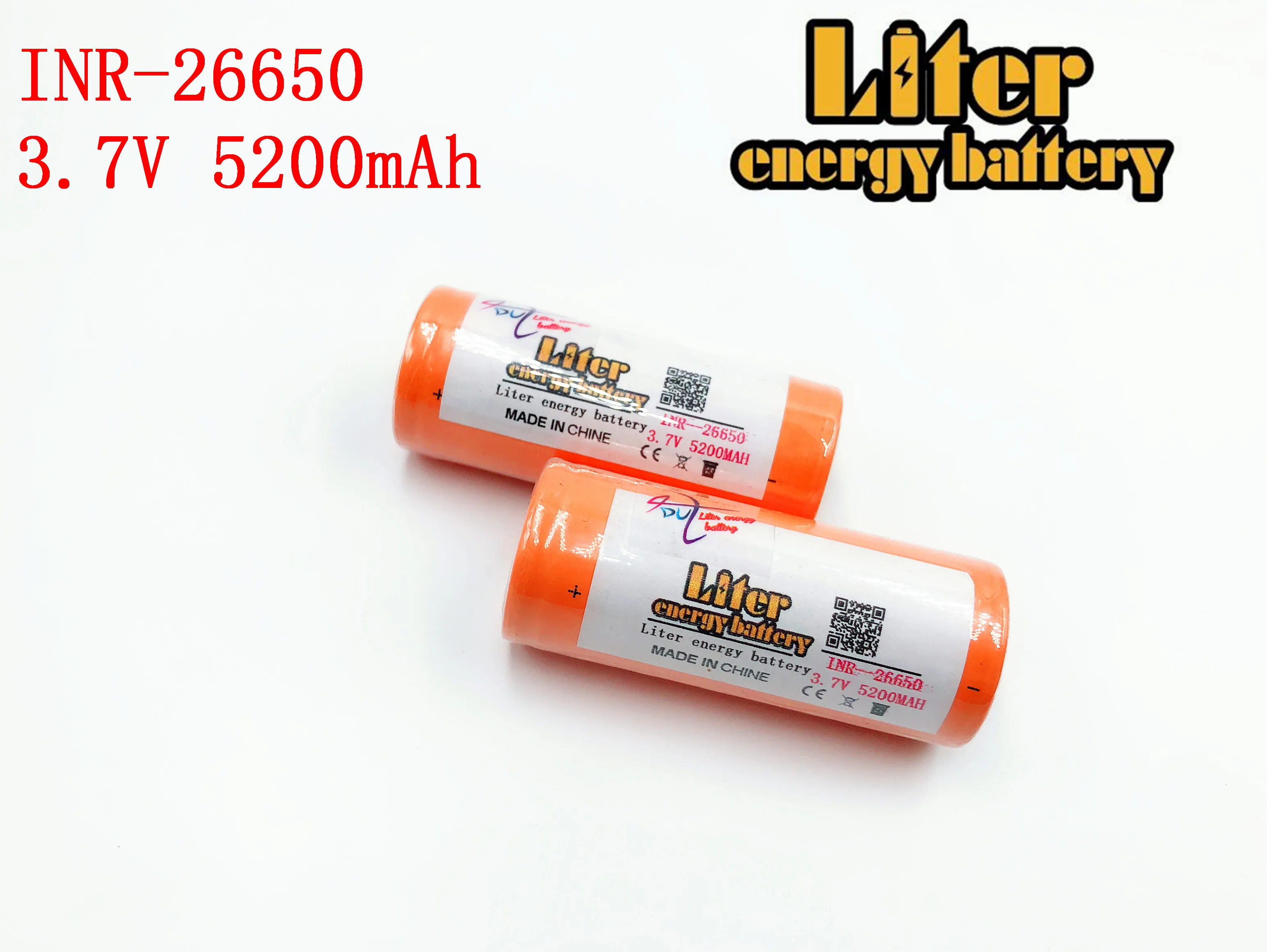 26650 baterije za ponovno polnjenje, 26650A litijevo baterijo, 3,7 V 5200mA 26650-50A modra. Primerna za svetilko