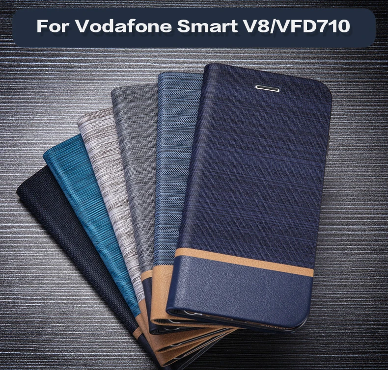 Poslovni Usnje Telefon Vrečko Primeru Za Smart Vodafone V8 Flip Denarnice Primeru Tpu Silikon Hrbtni Pokrovček Za Smart Vodafone V8 VFD710 Primeru