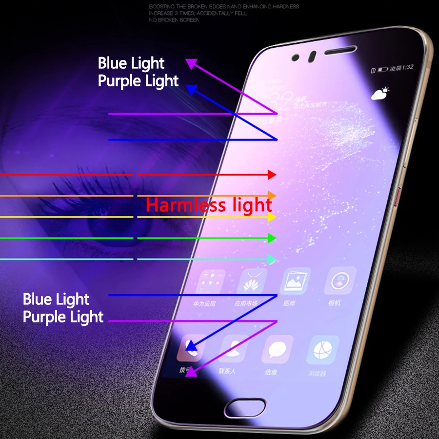 Kaljeno Steklo Za Huawei P Smart 2019 Nova 4 Uživajte 9 Čast 10 Lite 8X Max View20 Magic 2 Mat Anti Modra Svetloba Screen Protector