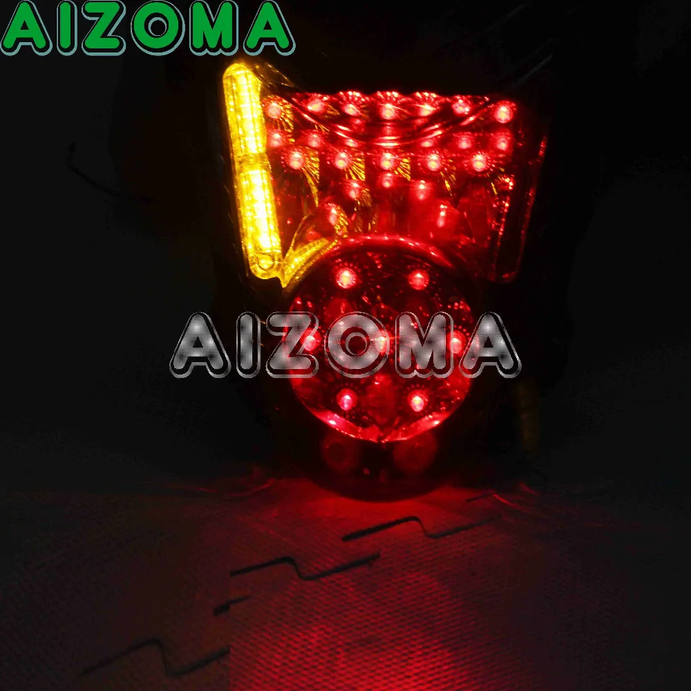 Motorno kolo LED Luč Zbora Za Suzuki Hayabusa GSXR1300 2008-2009 Rdeče Zavorne Stop Rep Lučka w/ Amber Obrnite Signalna luč