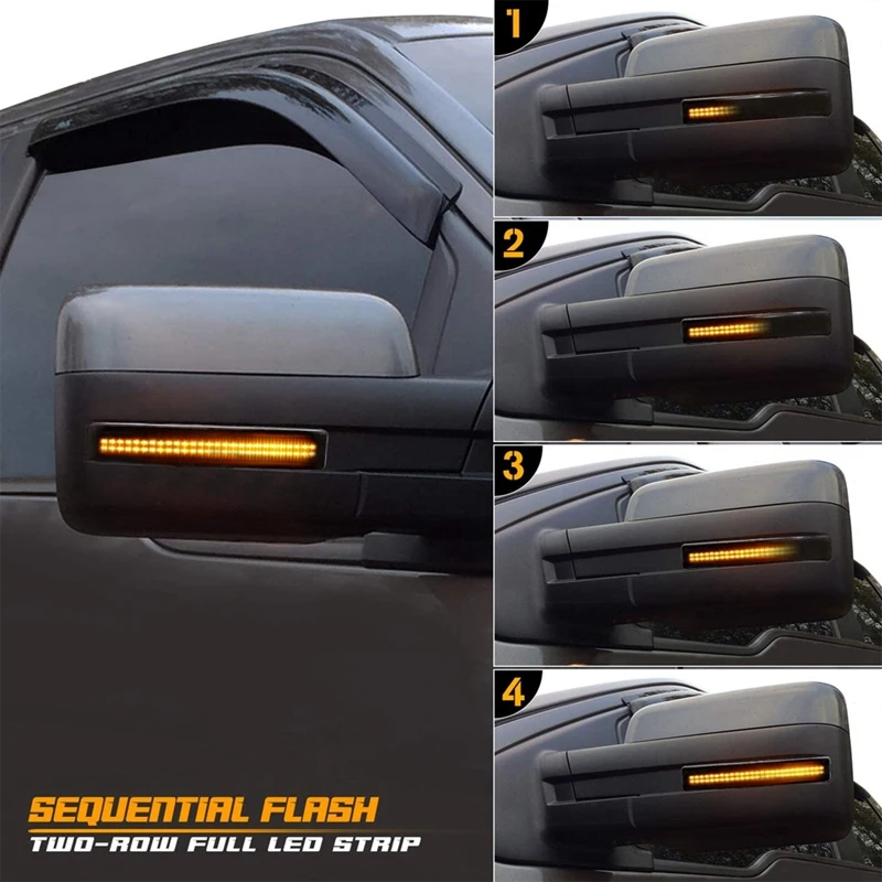 Obračanje Strani Rearview Mirror Reflektor LED Vključite Signal Dim Objektiv Primeren za Ford F150/Raptor 01-14 LED Luč Ogledalo
