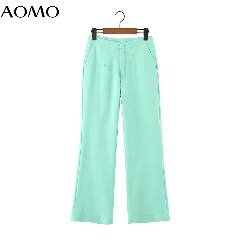 AOMO moda za ženske candy barve obleko hlače hlače 2020 nove gumbe urad dama hlače pantalon SL516A