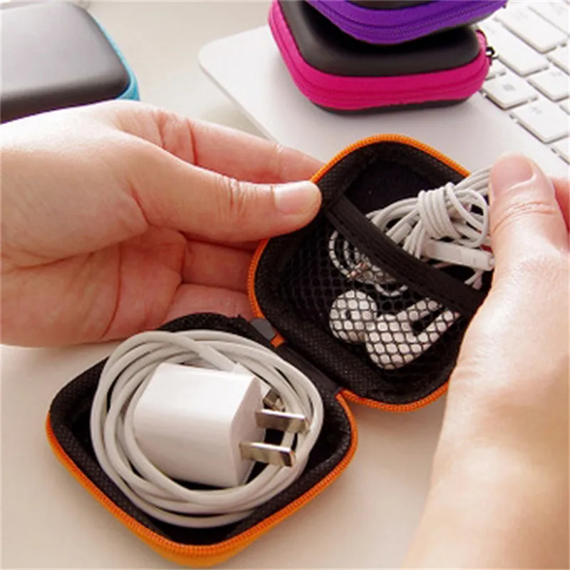 Prenosni Mini Elektronskih Vrečko Zadrgo Slušalke Polje in-ear Slušalke Primerih EVA Kvadratnih Čepkov Slušalke Nosite Digitalni Vrečko