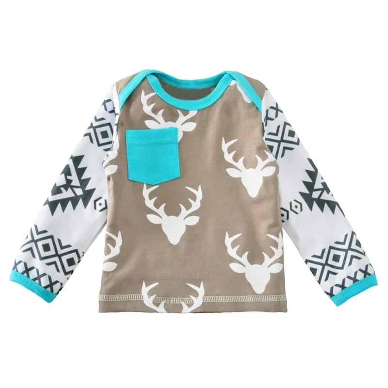 SOSOCOER Baby Boy Oblačila Sklop Božič Jelena T Shirt+Geometrijo Hlače+Klobuk 3pcs Cartoon Živali Otroci Kompleti Oblačil Fantje Oblačila