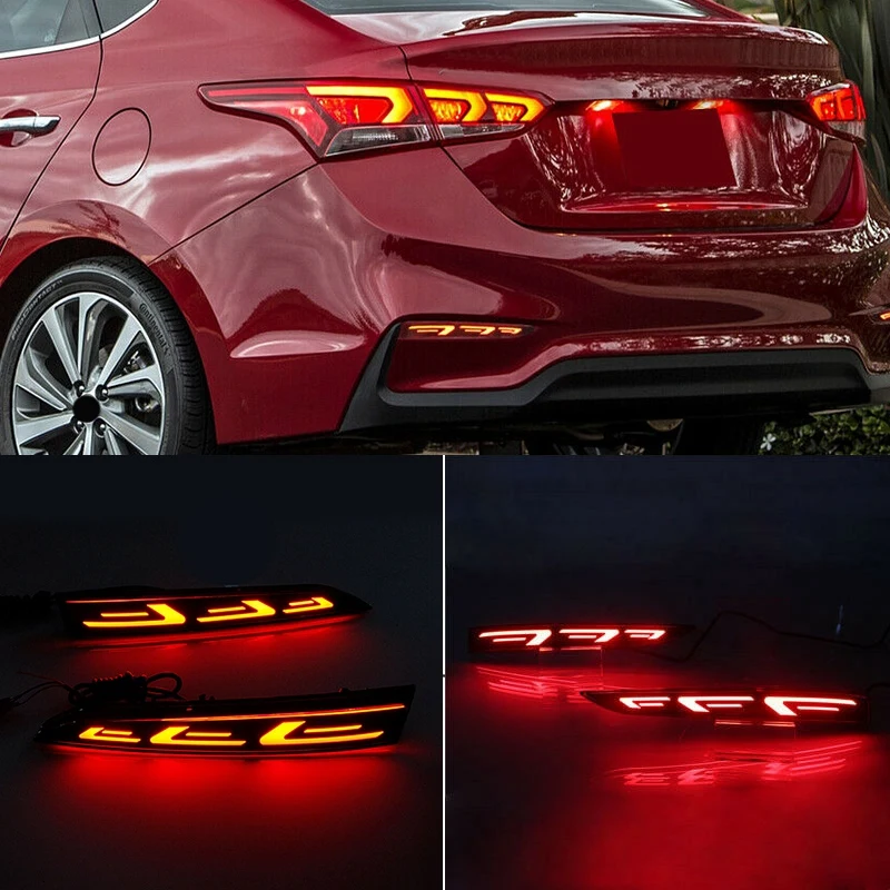 Za Hyundai Accent 2017-2019 LED Zadnji Odbijač Reflektor Zavorna Luč Luči za Meglo Lučka Sveti zadnje luči