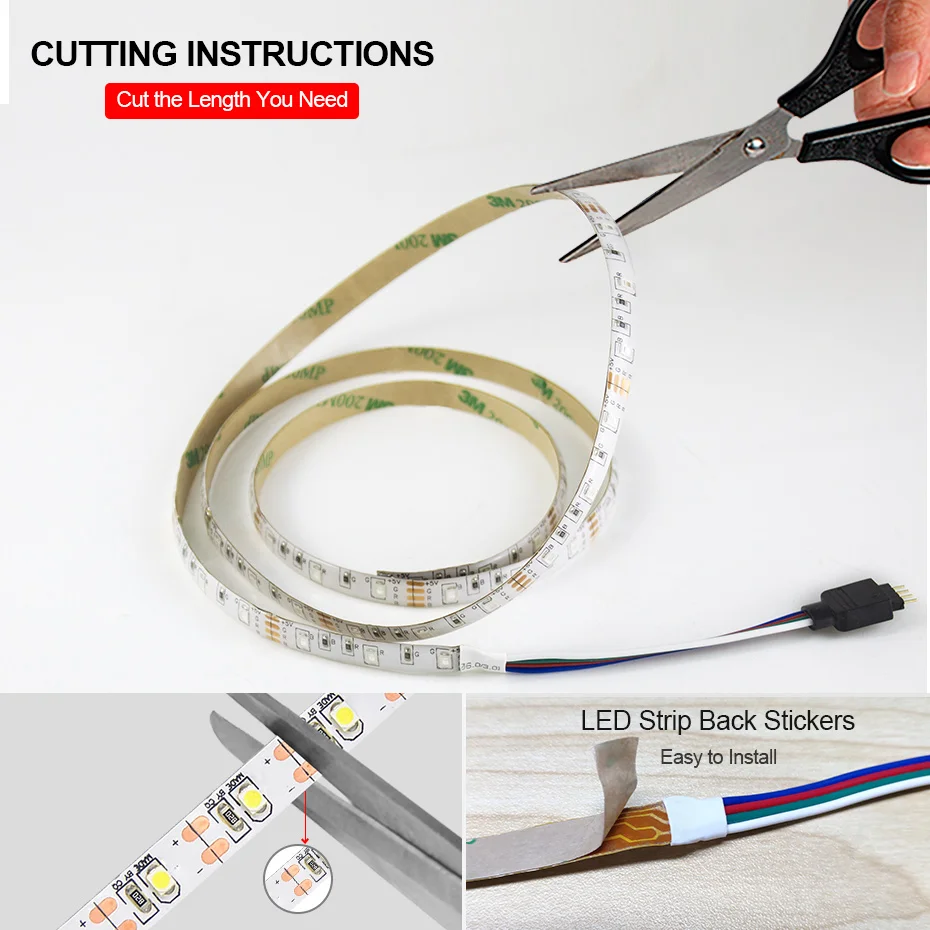 Fleksibilni RGB Led Trak Svetlobe z USB-napajalnik 5 V SMD2835 LED Trak Vodotesen Trak TV Osvetlitev Ozadja, Dekorativne Svetilke