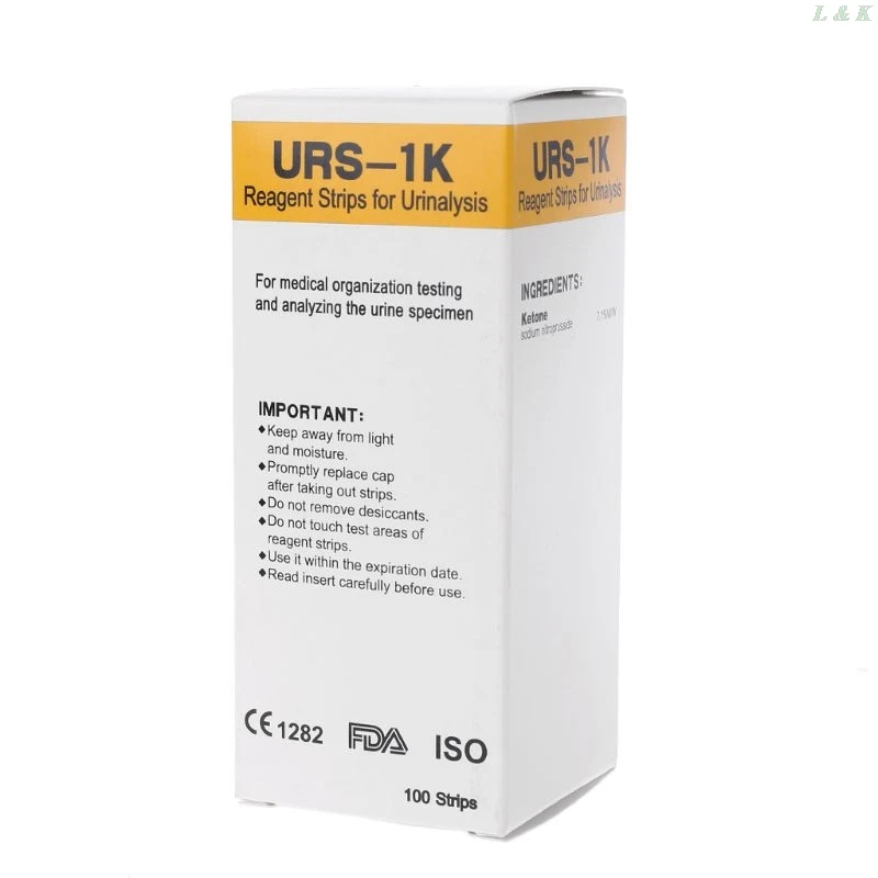 100 kozarcev/set Ketona Trakovi Doma Ketosis Urina Urinski Test-Atkins Diet Izgubijo Težo Urina Ketona Test Papir L29K