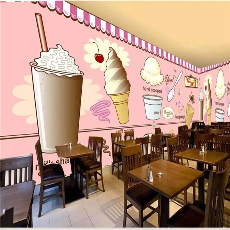Ozadje po meri sladoled sladoled kavarna čaj shop restavracija ozadju dekorativne stenske slikarstvo vodoodpornega materiala