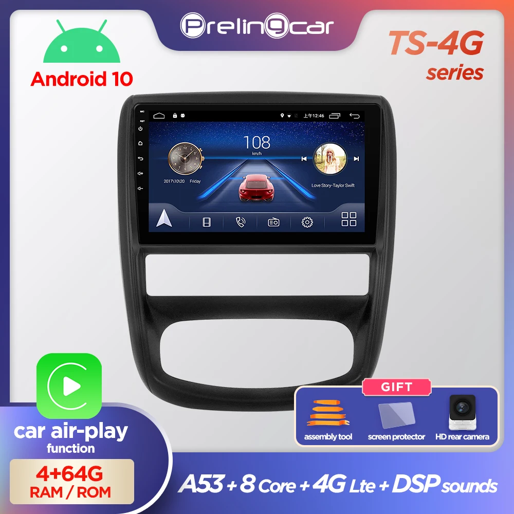 Prelingcar Android 10 nimate 2-Din avtoradia za Večpredstavnostna Video Predvajalnik Navigacija GPS Za Renault delovna halja 2010-Terrano-2020