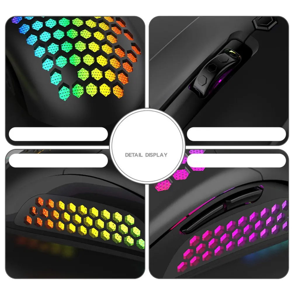 M5 Votlih-iz Satja Lupini Gaming Miška Pisane RGB Osvetljen Svetlobe Žično Miši s 7 Gumbi za Ljubitelje Igre