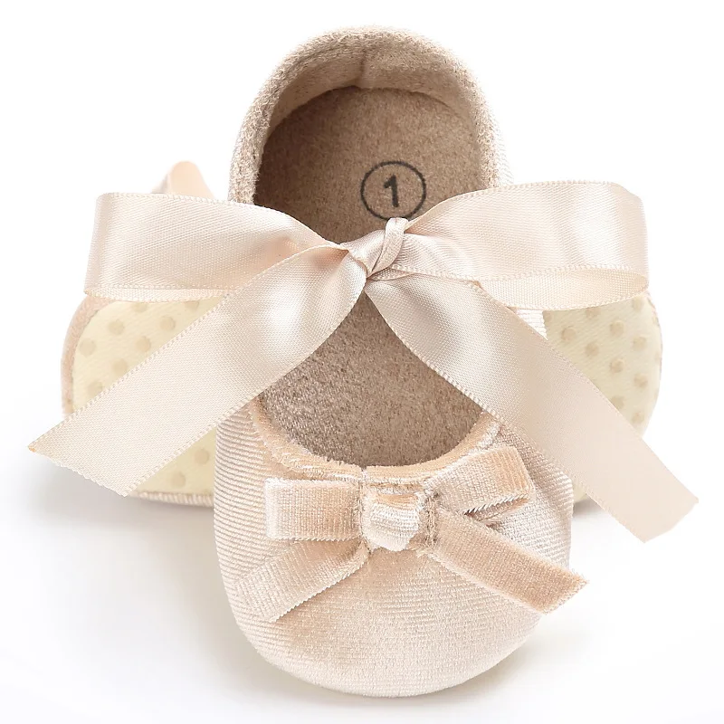 Spomladi in Jeseni ženski baby novo 0-1 let lok princesa čevlji baby toddler čevlji