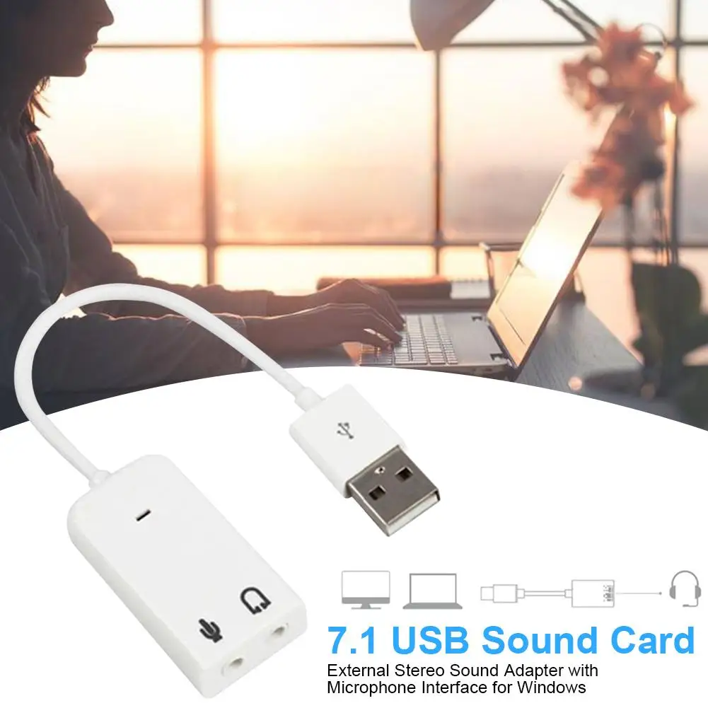 7.1 USB zvočna Kartica 3D Audio Slušalke Mikrofon zvočna Kartica 7.1 Kanalni 5HV2 Adapter Za Prenosnik Dodatki