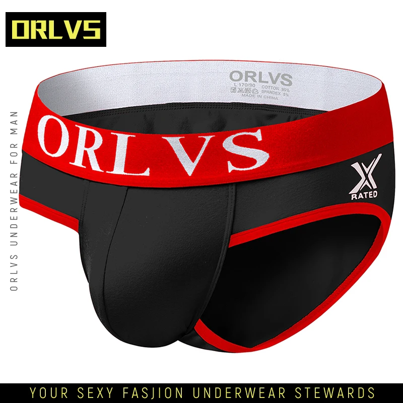 ORLVS blagovne Znamke Mens Seksi spodnje Perilo, Moške Hlačke Bombaž Dihanje Geji Undrewear 3D Torbica Moških Boxer OR110