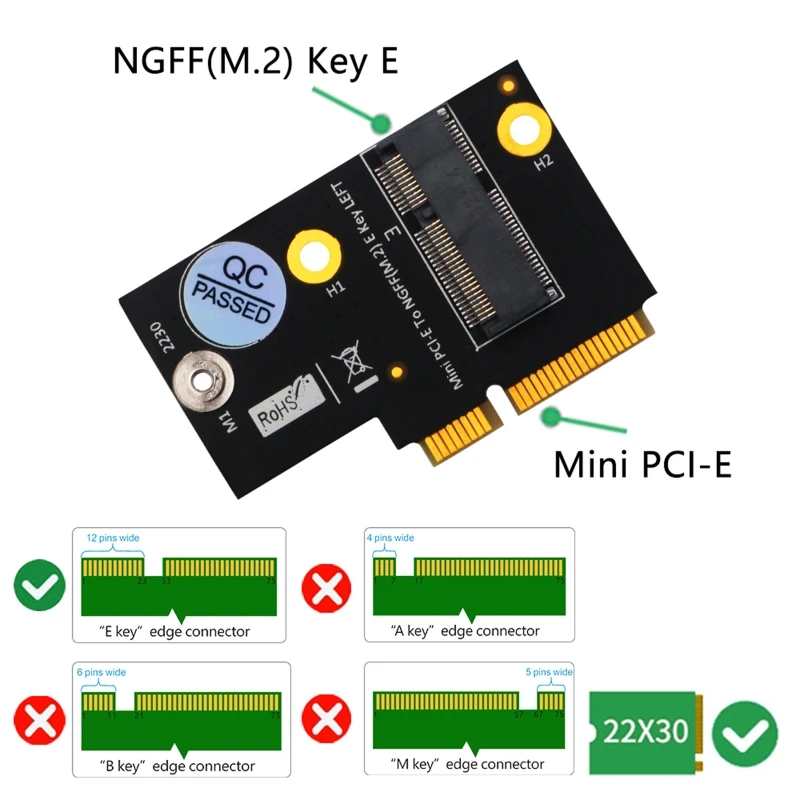 M. 2 NGFF Tipko E za Polovico-Velikost Mini PCI-E Adapter Pretvornik za WiFi6 AX200 9260
