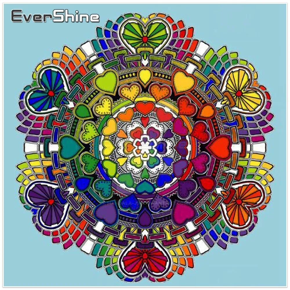 EverShine 5D Diamond Slikarstvo Celoten Kvadratni Cvetje Navzkrižno Šiv Diamond Vezenje Prodaje Mandala Sliko Okrasnih Stenski Dekor