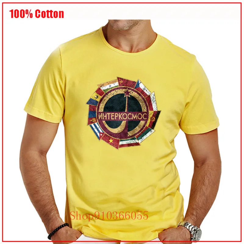 CCCP Interkosmos V01 T-majice Dan očetov Dar hombre camiseta Risanka Udobno Vse Bombaž Tees Nove, ki Prihajajo Letnik posadke vratu