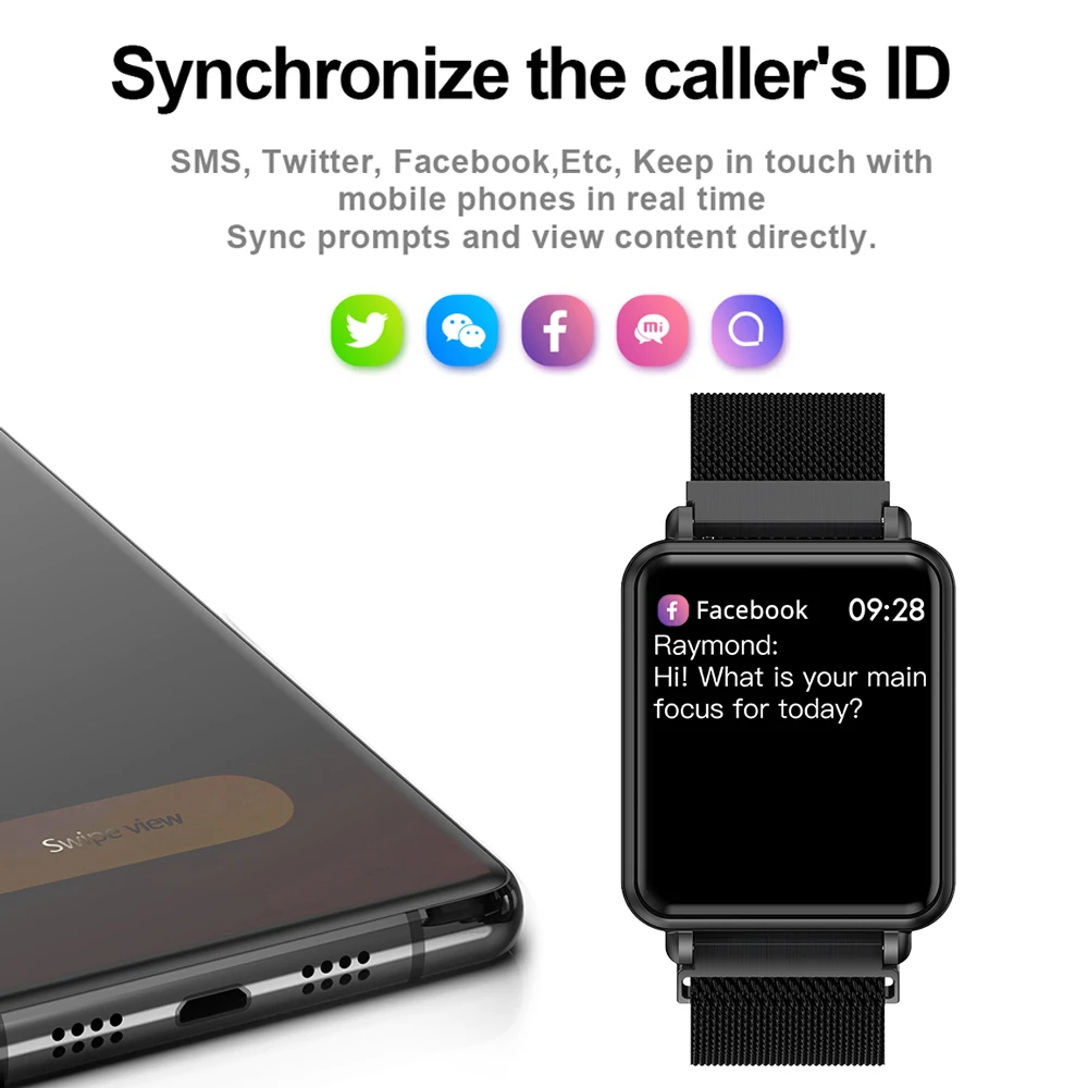 Zemljišče 1 Moških je Pametno Gledati Celoten Zaslon na Dotik IP68 Vodotesen Bluetooth Športna Fitnes Tracker Smartwatch za IOS in Android phones