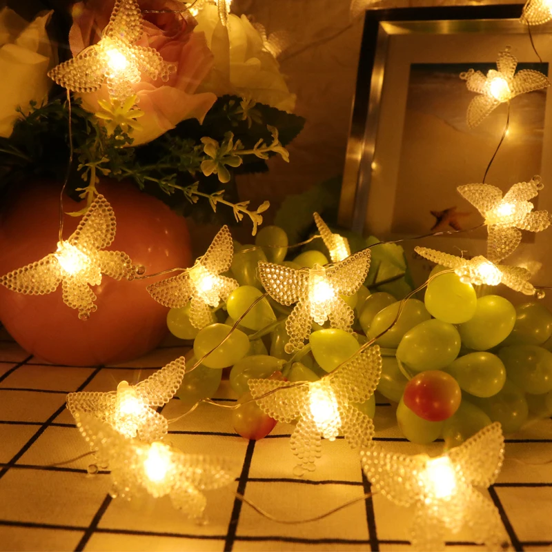 10M 100 Žarnice Metulj baterijsko Garland LED Božič Niz Luči Dekoracija Za Poroko Dnevna Soba Počitnice Razsvetljavo