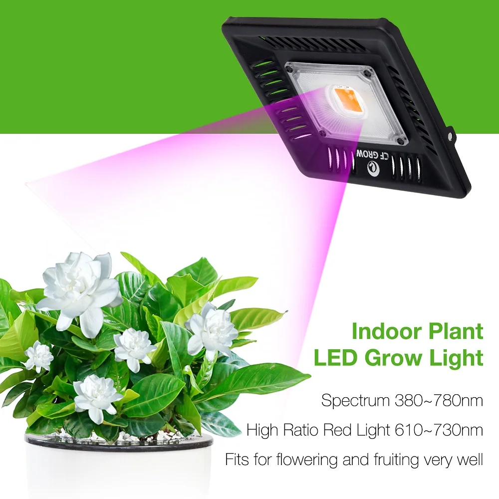 Nepremočljiva IP67 COB LED Grow Light Celoten Spekter 100W 200W 300W za Rastlinsko Cvet Zaprtih Hydroponic Toplogrednih Rastlin Lučka