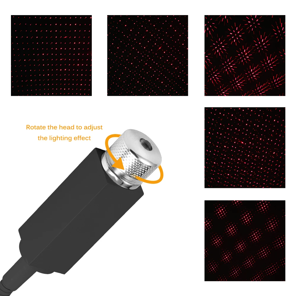 Univerzalni Mini LED Avto Streho Star Nočne Luči Projektor Svetlobe v Notranje Okolja Vzdušje Galaxy Lučka za Dekoracijo Svetlobe USB Vtič