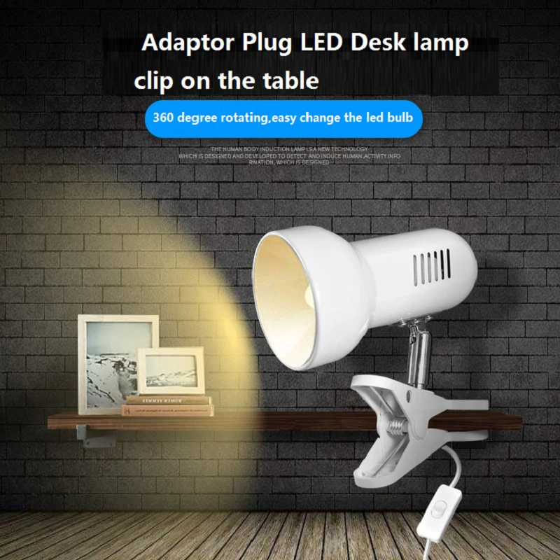 Nov Prenosni LED Desk Posnetek Lučka Adapter EU NAS Plug Obračanje Tabele Luči Posnetek Desk Knjiga Branje Svetlobe Študija Domačo Razsvetljavo Fixtur