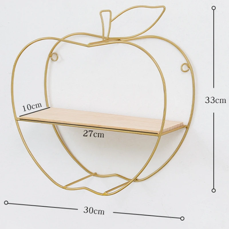 Nordijska Preprost Kovanega Železa Apple Steni Polica Doma Dnevna Soba Dekor