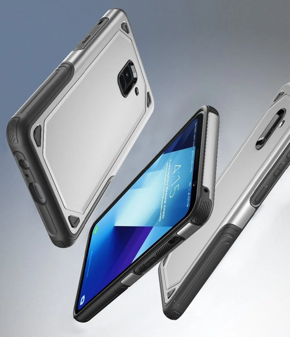 Za Samsung Galaxy A6 A8 Plus 2018 PC + Silikonski Vojaške Anti Šok Vpliva Robustno Ohišje Za Samsung 6 8 Plus 2018 Vojske Pokrov
