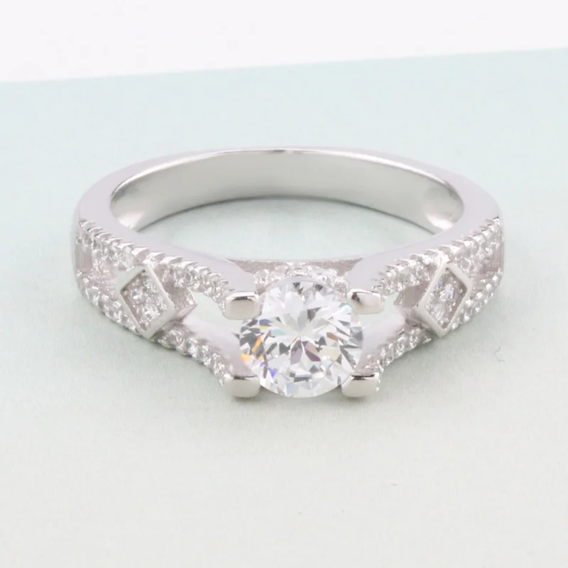 925 sterling srebro pridejo nove bele platinum colorfast predlog obroč karat visoko mikro set ženskih diamond gemstone obroč