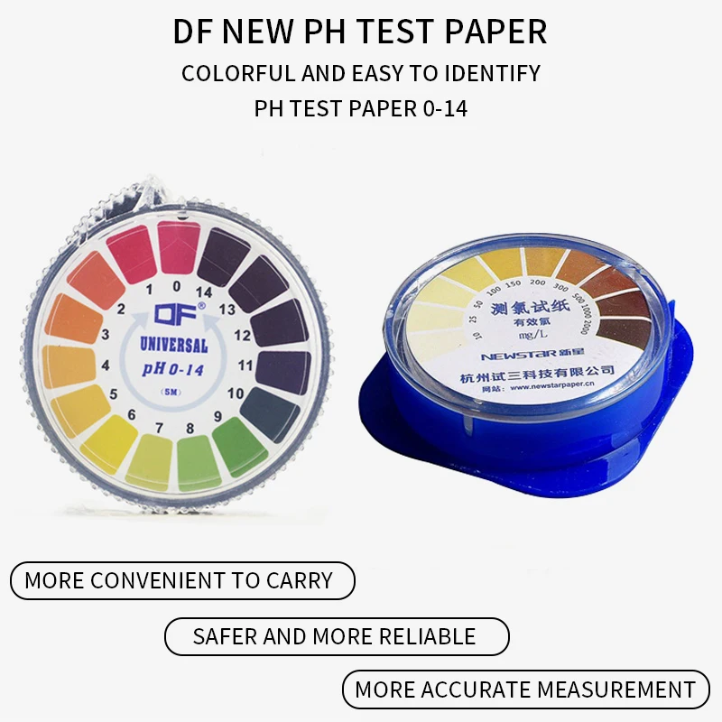 PH Test Papir, Testni Trakovi Trak Klora Test Papir Test Se Lahko Uporablja Za Odkrivanje Pitne Vode, Bazeni In še Več#1