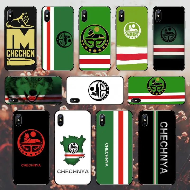 Čečenskih državna Zastava Črna Primeru Mobilni Telefon za iPhone 11 12 pro MINI XS MAX 8 7 6 6S Plus X 5S SE 2020 XR